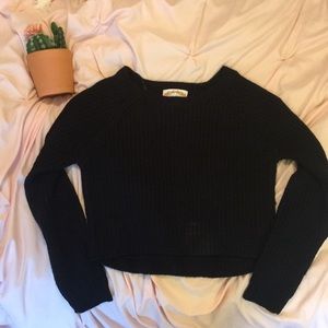 Cropped black sweater